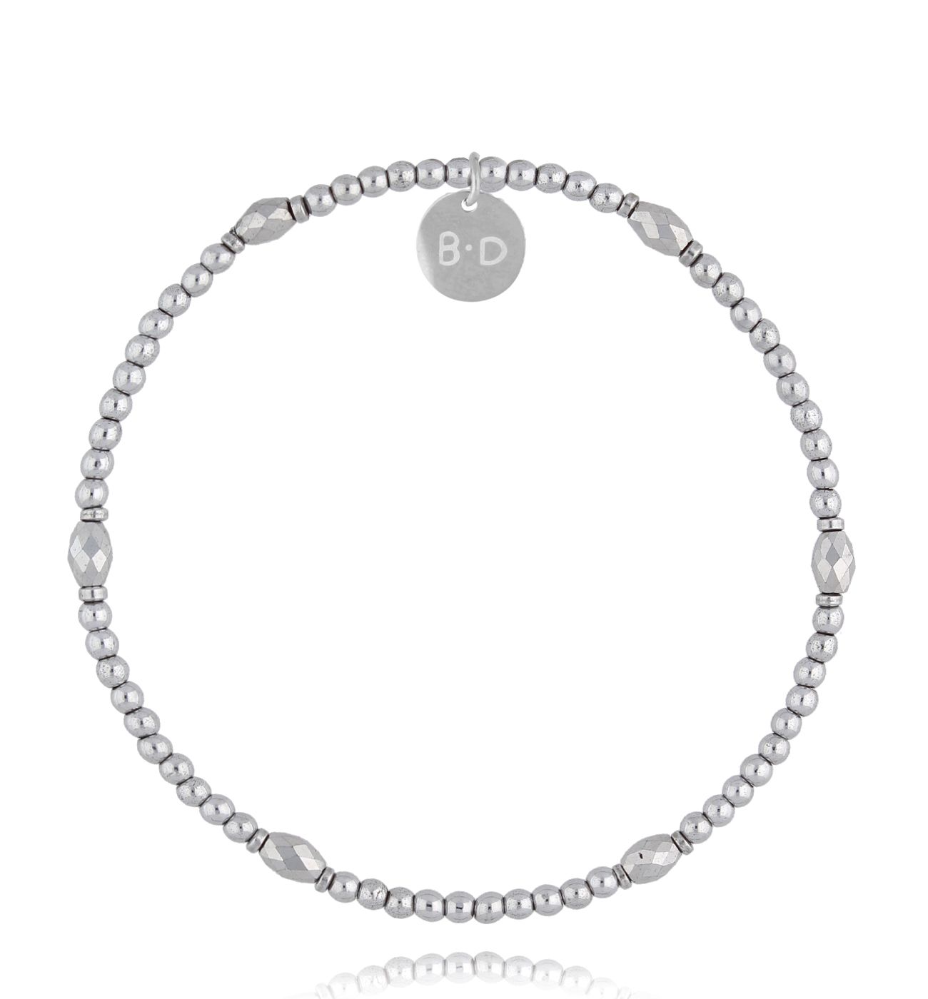 Bransoletka srebrna z hematytami Sattat - By Dziubeka