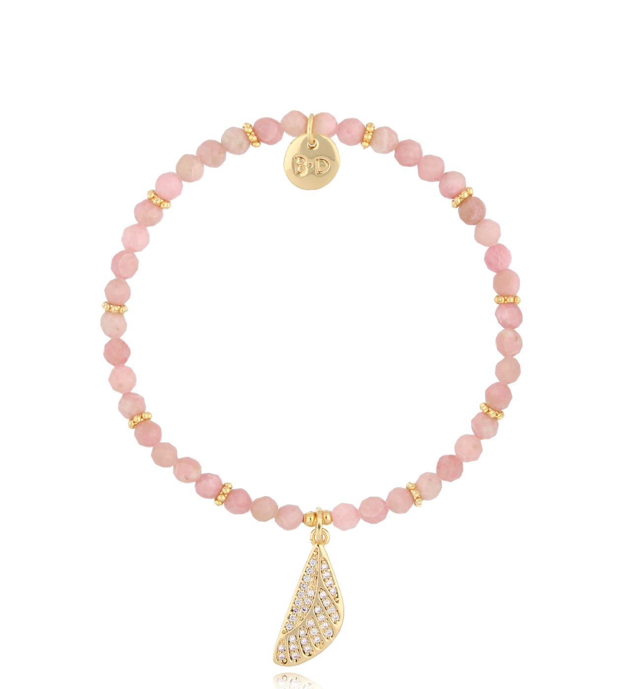 Bransoletka z różowymi opalami i zawieszką Richmond - By Dziubeka