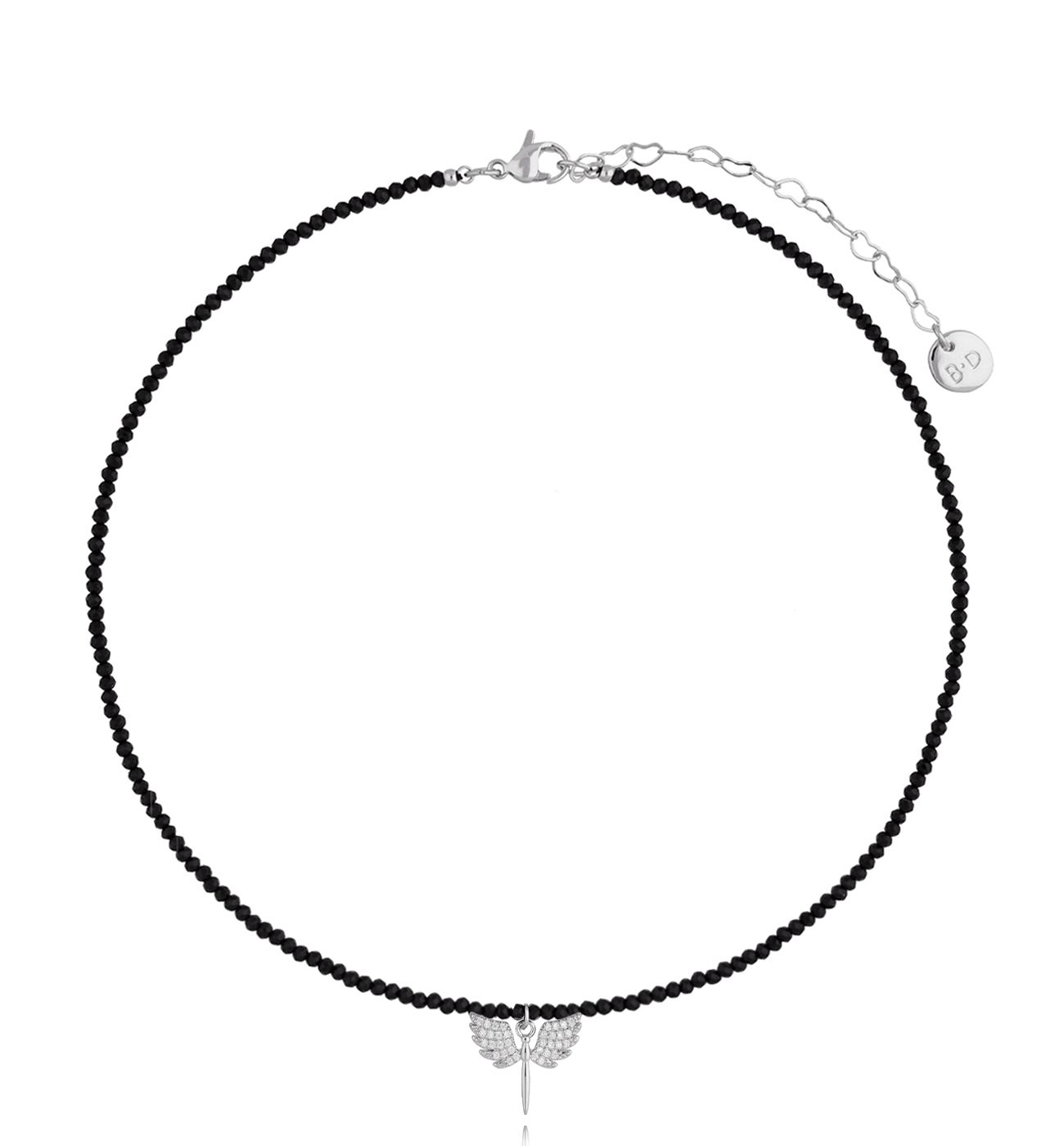 Naszyjnik czarny ze skrzydełkami Lifestyle - By Dziubeka