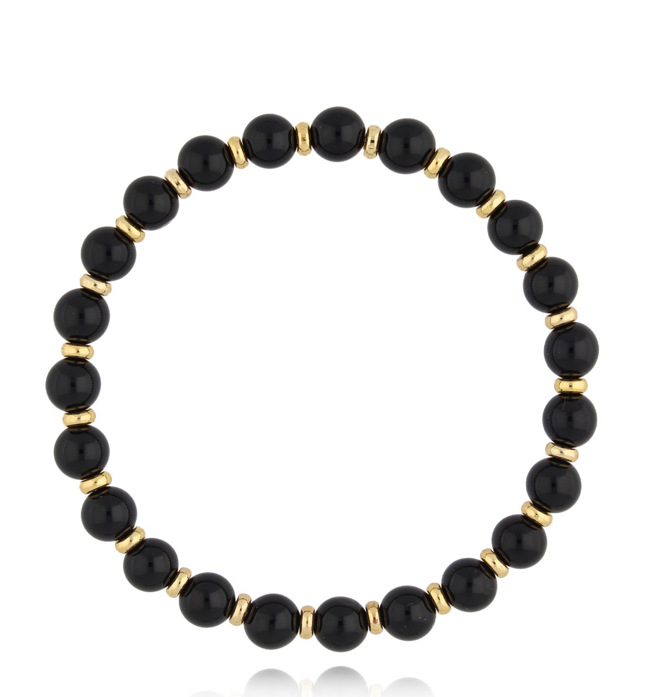 Bransoletka czarna z agatami Achir - By Dziubeka