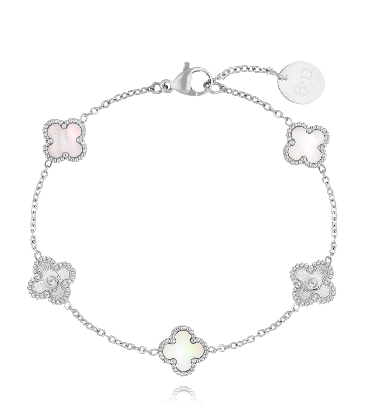 Bransoletka z koniczynkami srebrna Clovers BSY0109 - By Dziubeka