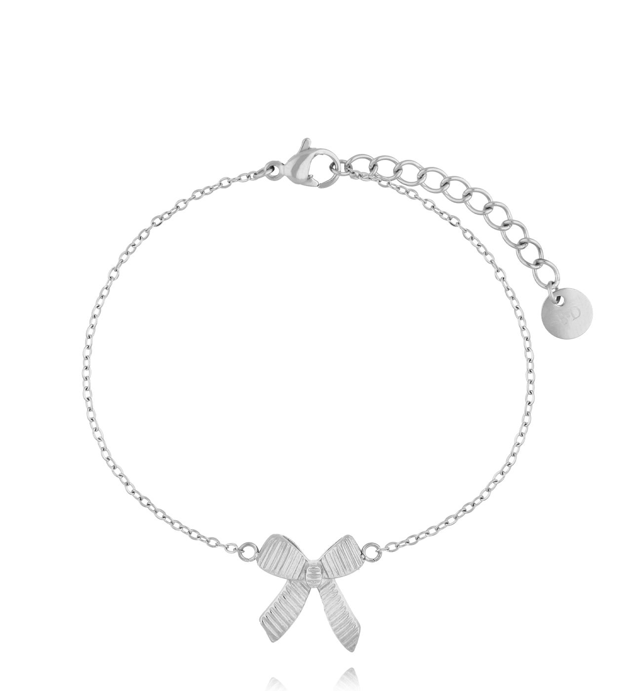 Bransoletka z kokardką srebrna - By Dziubeka