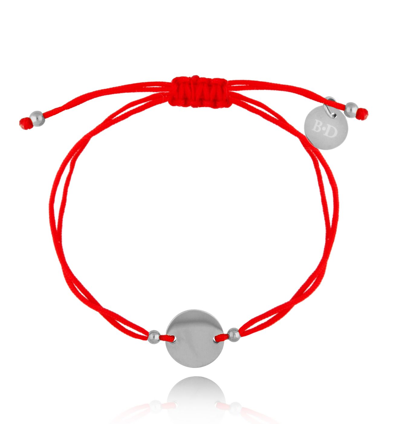 Bransoletka czerwono-srebrna z kółkiem Always Remember BGL0592 - By Dziubeka