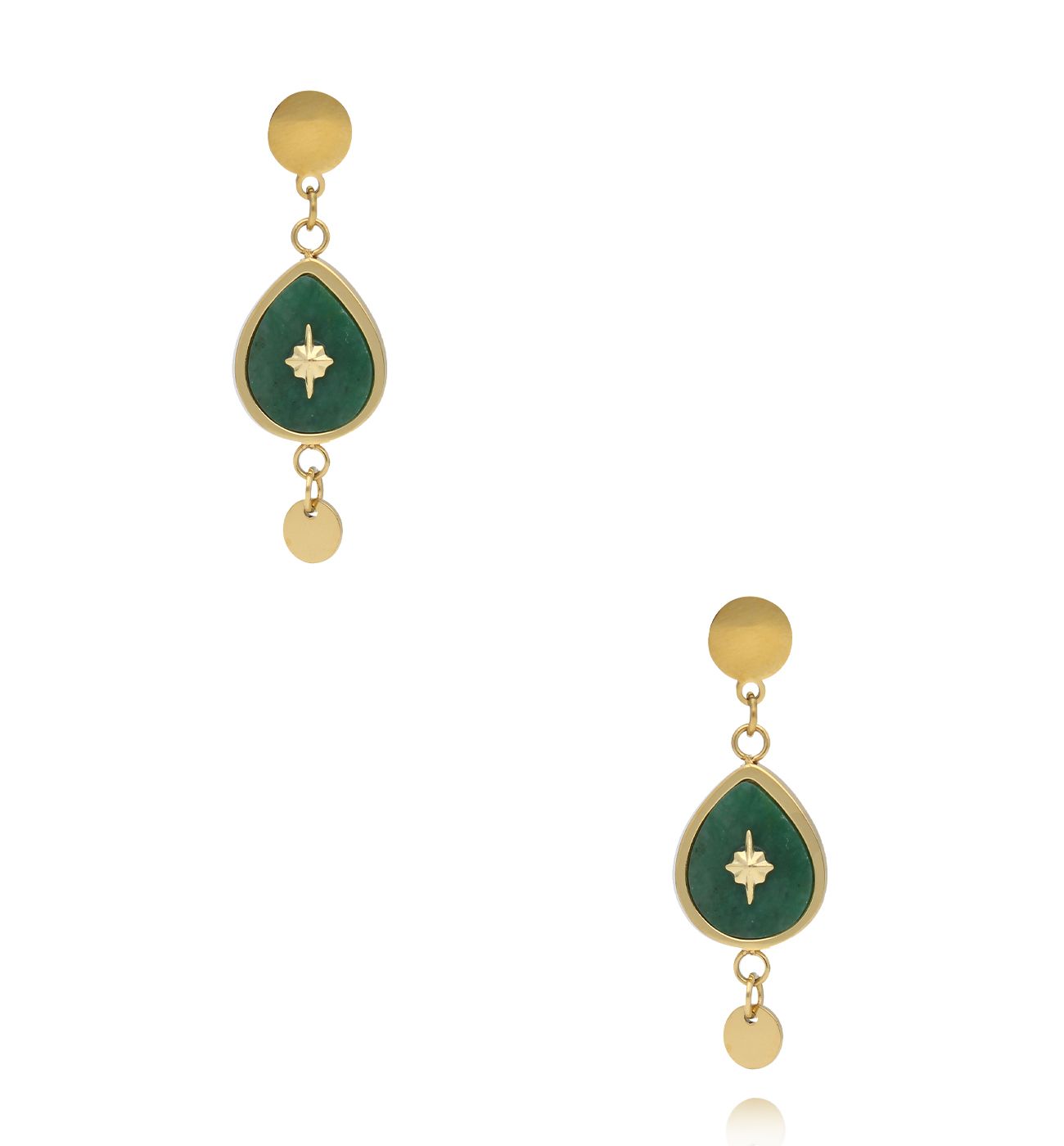 Kolczyki wiszące z jadeitem afrykańskim KEA0046