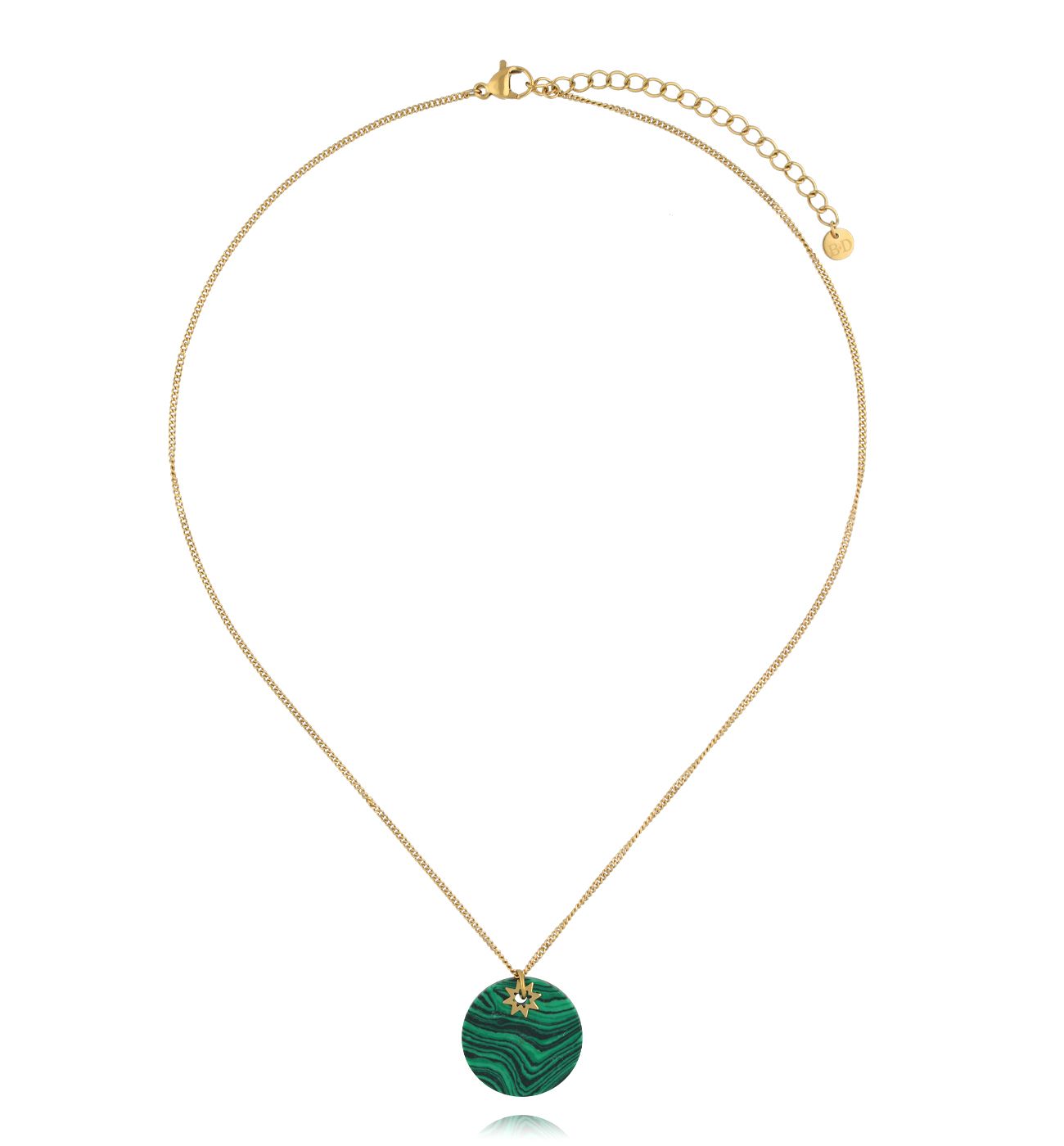 Naszyjnik z malachitem syntetycznym - By Dziubeka