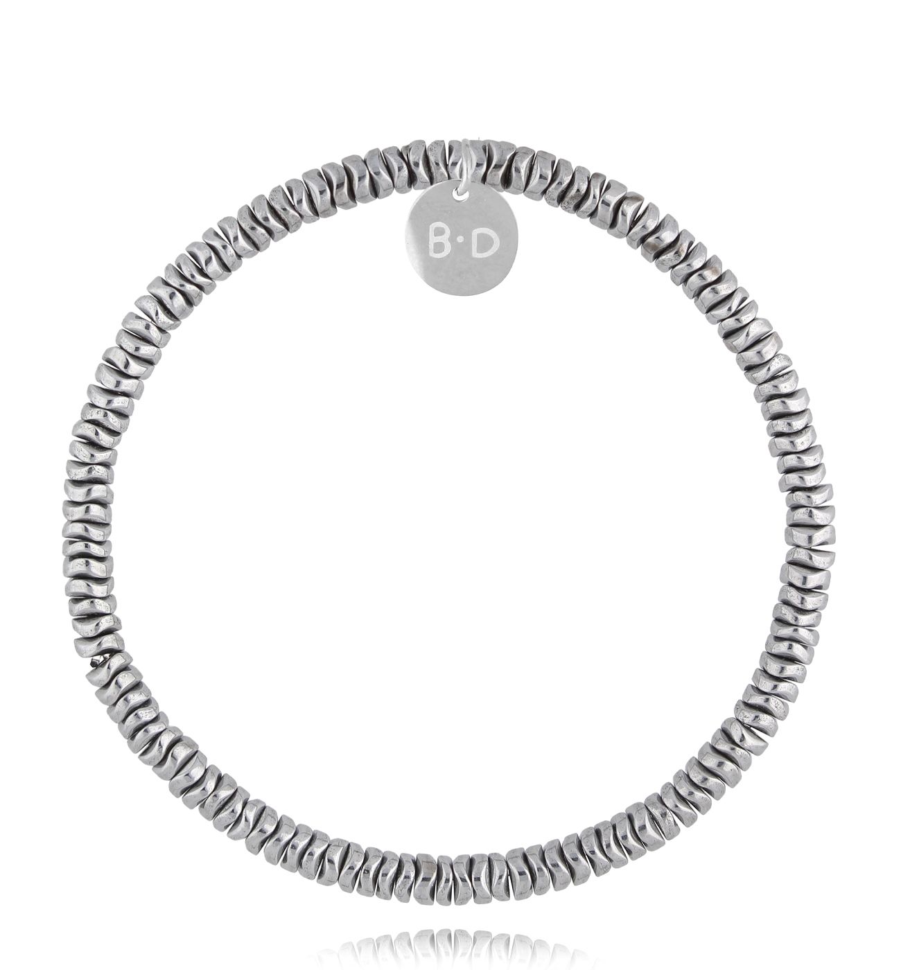 Bransoletka ze srebrnymi hematytami Dark - By Dziubeka