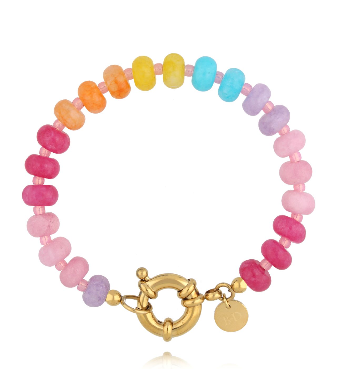 Bransoletka z jadeitów w kolorach tęczy - By Dziubeka