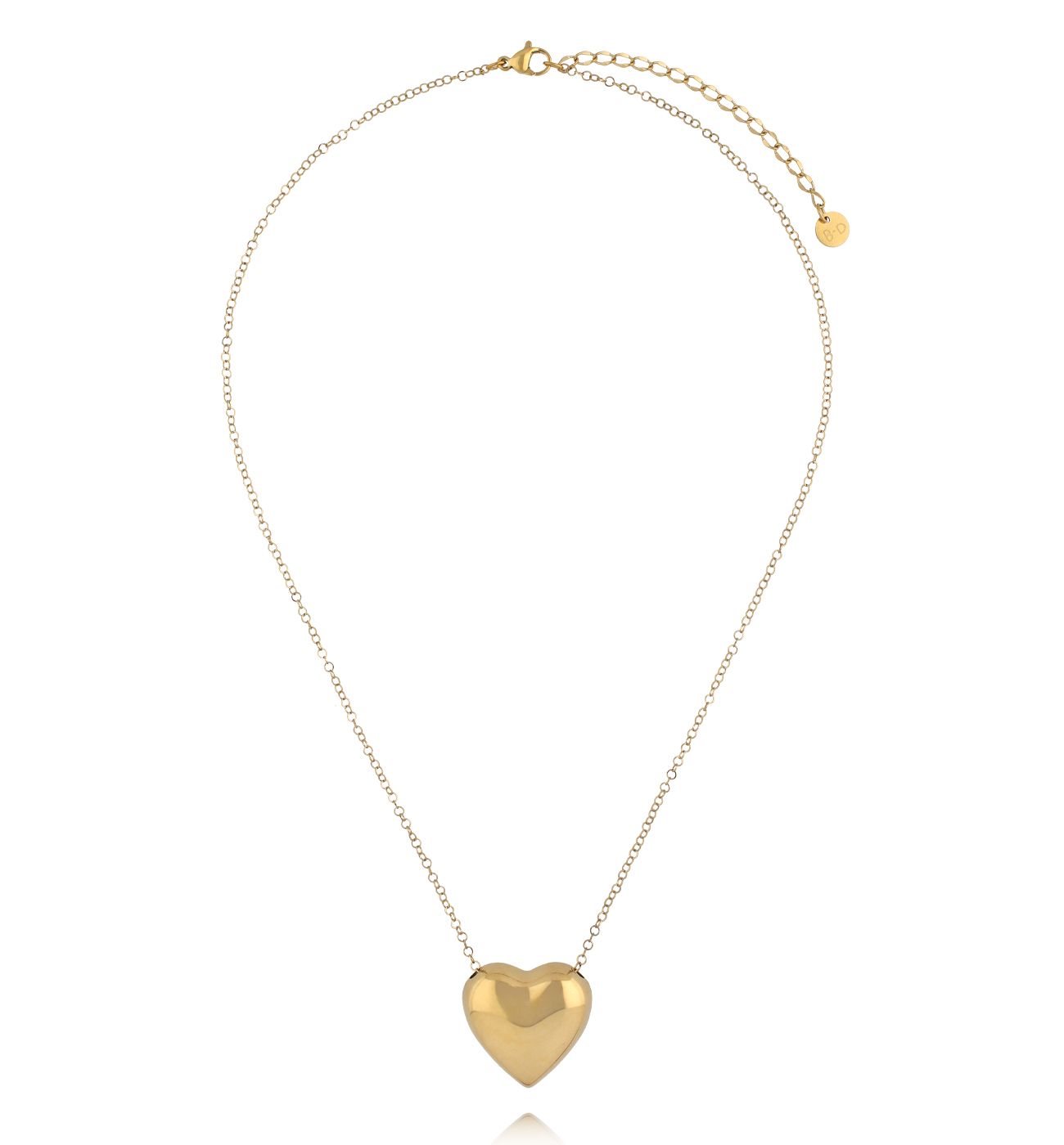 Naszyjnik z dużym sercem złoty NSY0669 - By Dziubeka