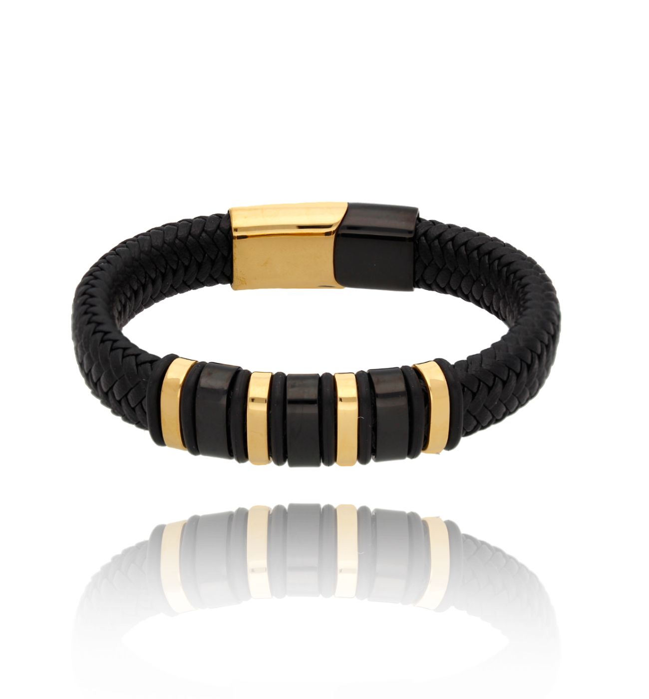 Bransoletka czarno-złota Amsterdam 18 cm 24 - By Dziubeka