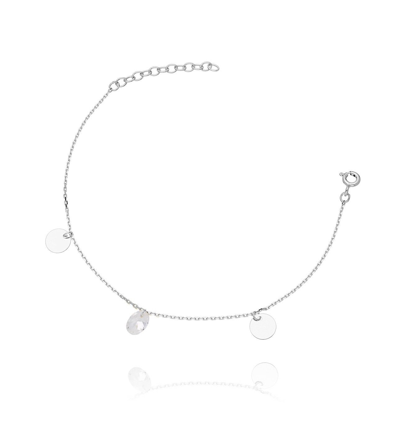 Bransoletka ze srebra z kryształkiem BSE0008