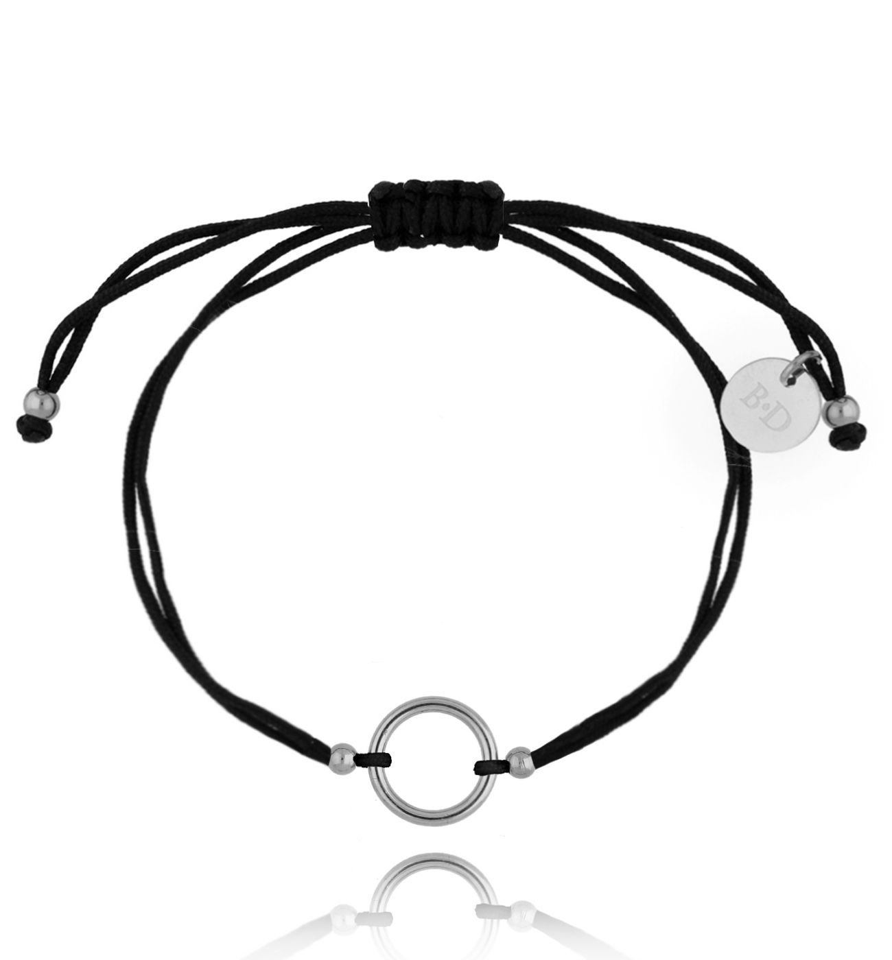 Bransoletka czarno-srebrna z kółeczkiem Karma BGL0531 - By Dziubeka