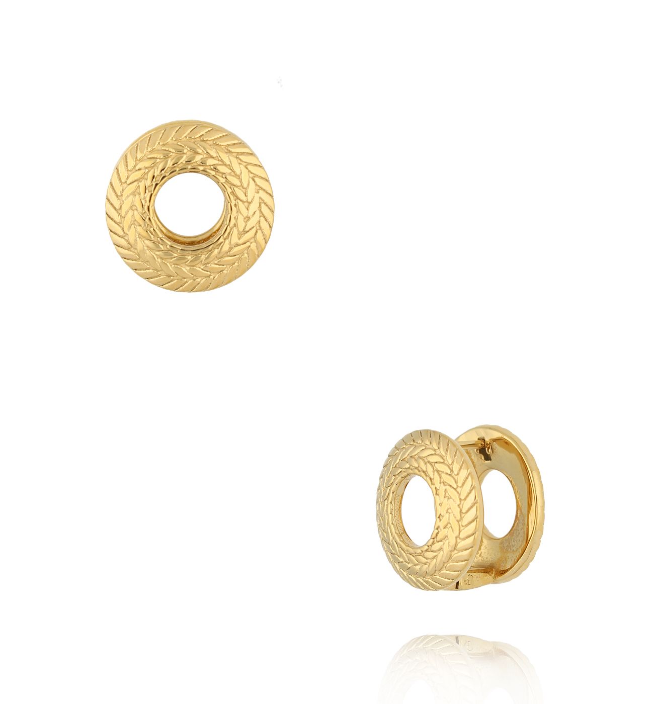 Kolczyki okrągłe złote Click and Go KSA1955