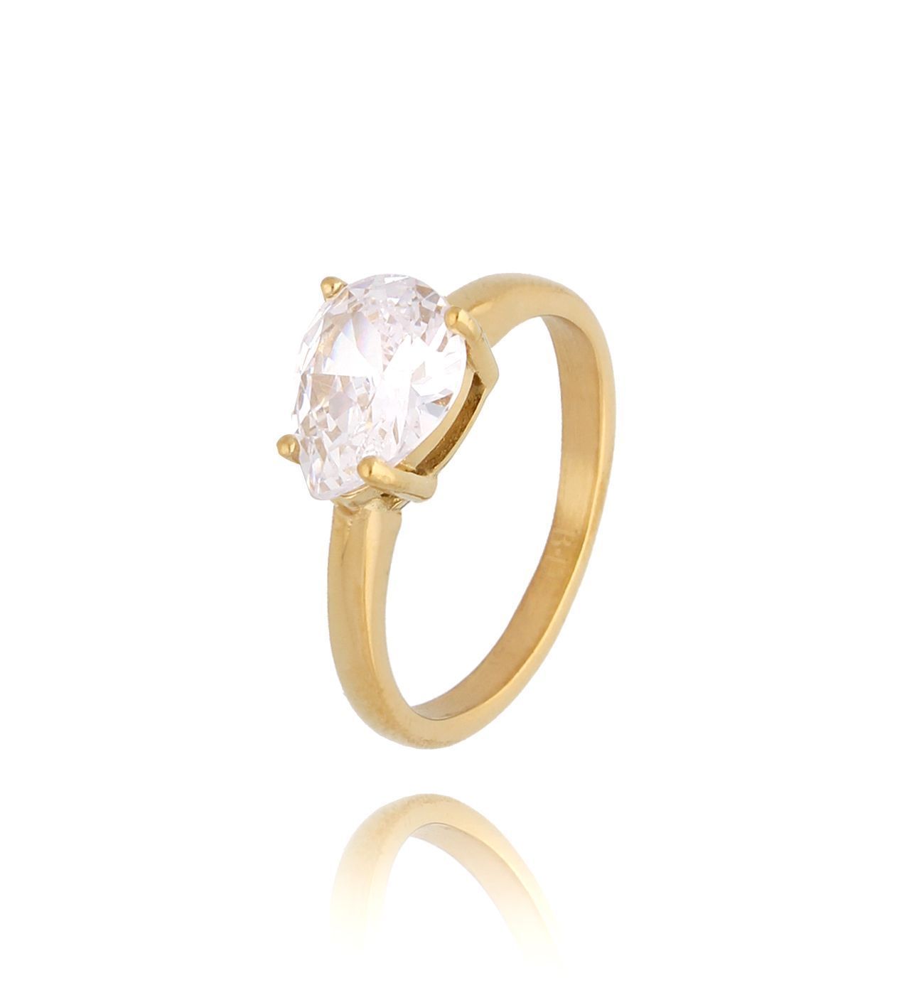 Pierścionek z cyrkonią łezką Merlin - By Dziubeka