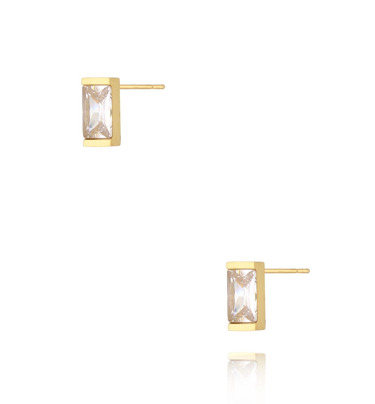 Kolczyki prostokąty z kryształkiem Glamour Glint - By Dziubeka
