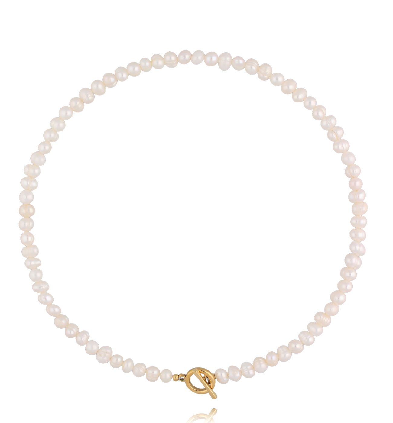 Naszyjnik z perłami i złotym zapięciem - By Dziubeka