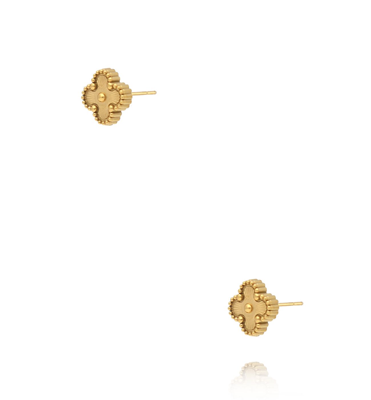 Kolczyki złote w kształcie delikatnej koniczynki KSY0580 - By Dziubeka