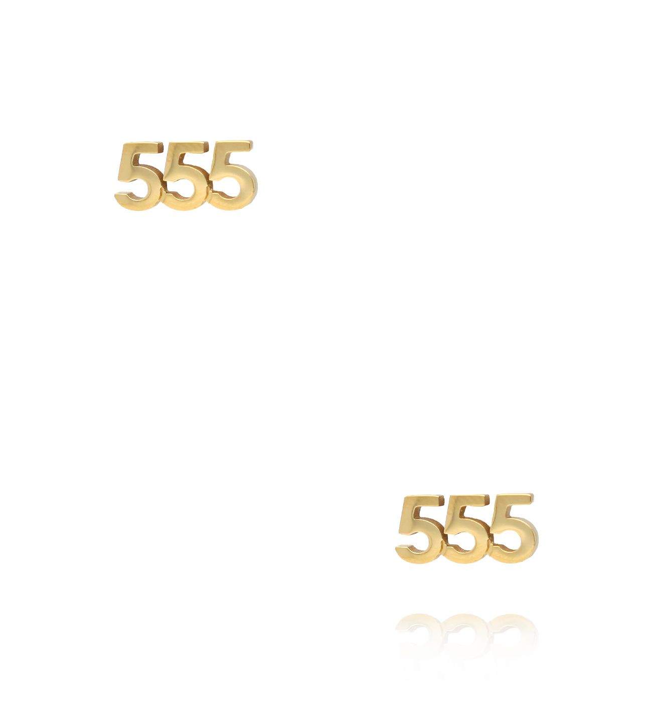 Kolczyki z anielską liczbą 555 złote - By Dziubeka