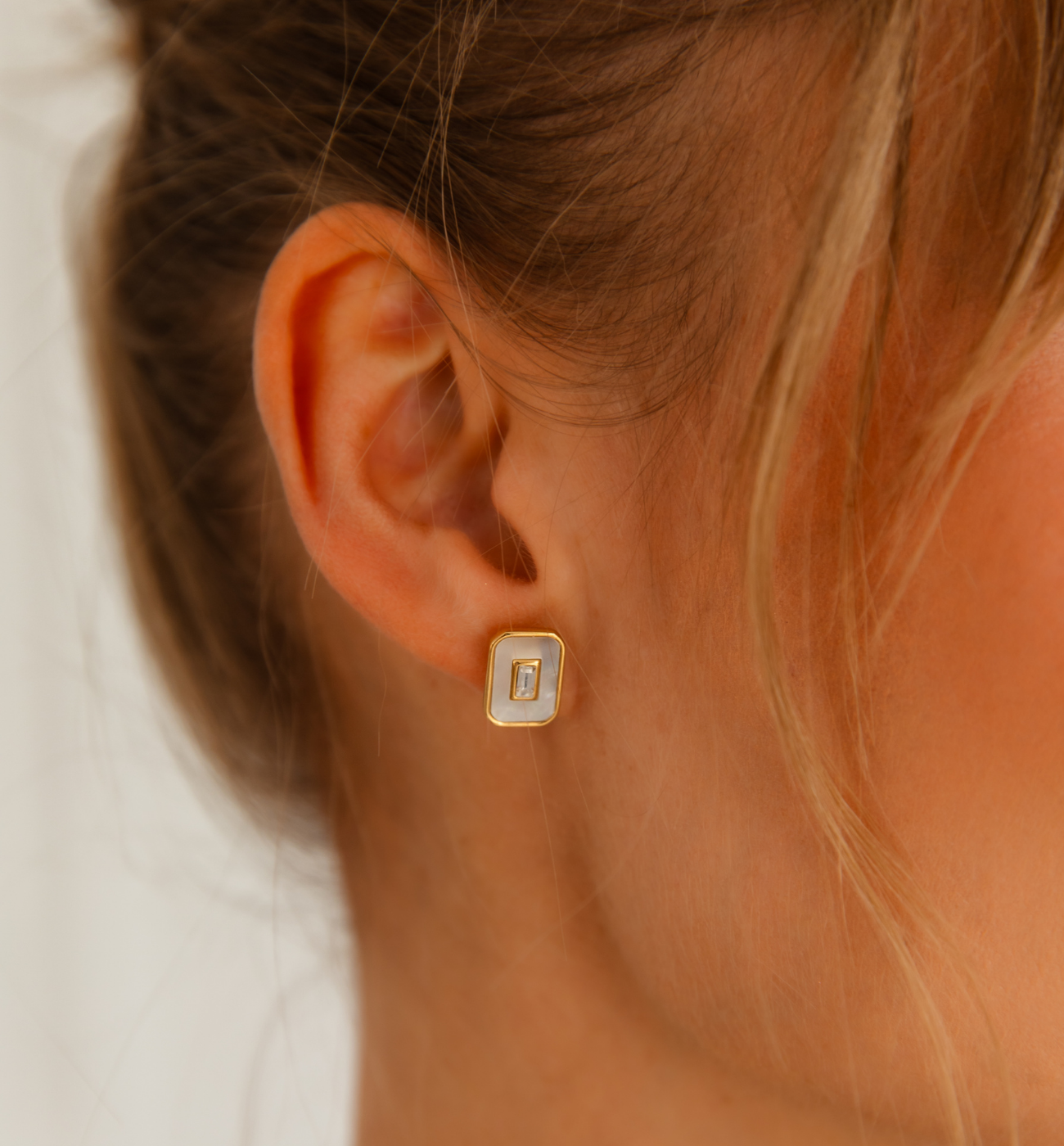 Kolczyki prostokąty z masy perłowej KSA2274