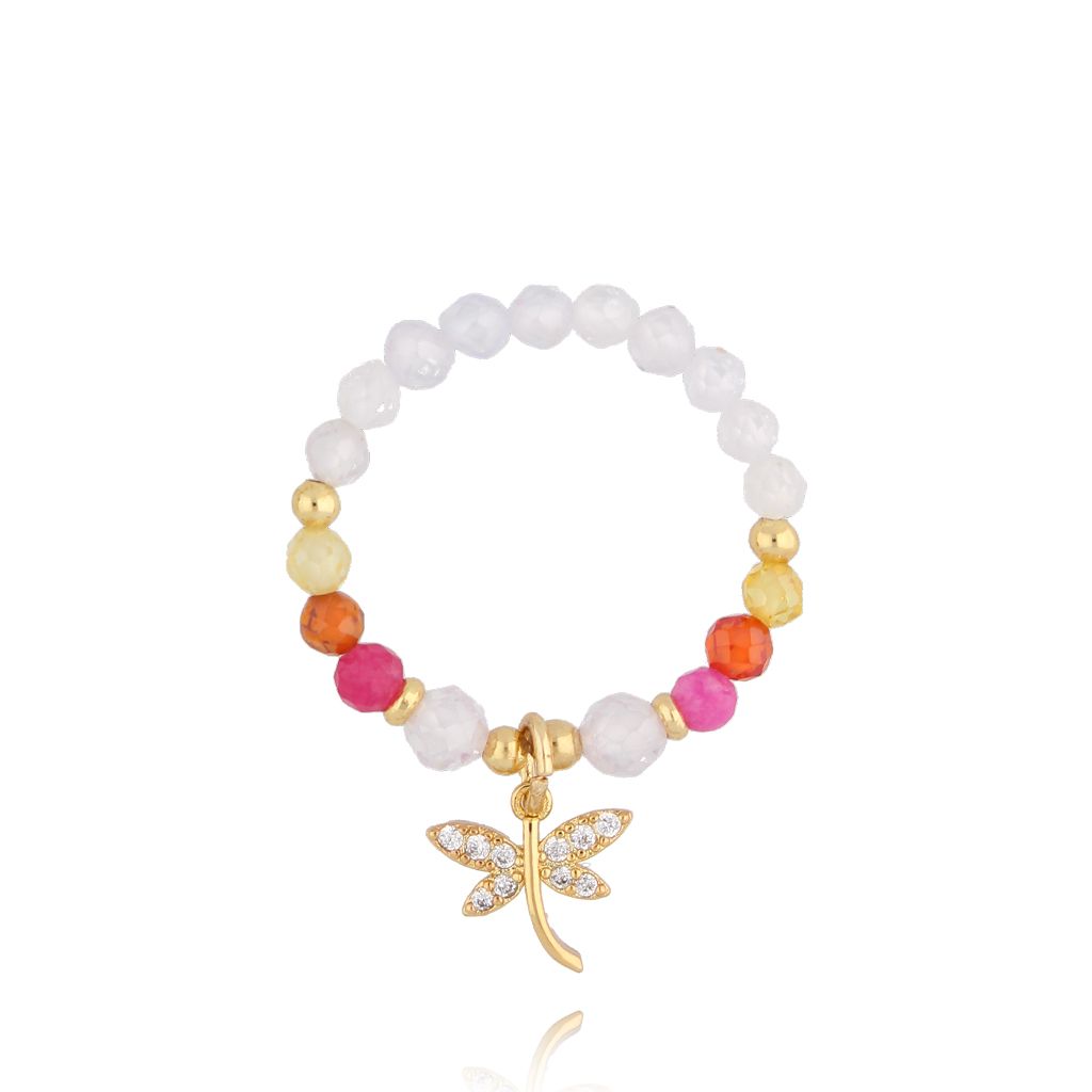 Pierścionek z ważką i cyrkoniami - By Dziubeka