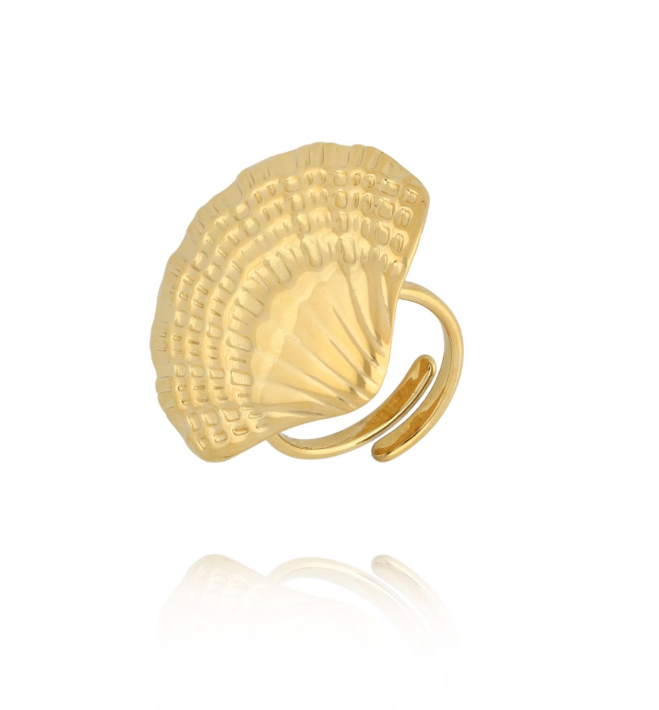 Pierścionek z muszlą złoty PSY0064 - By Dziubeka