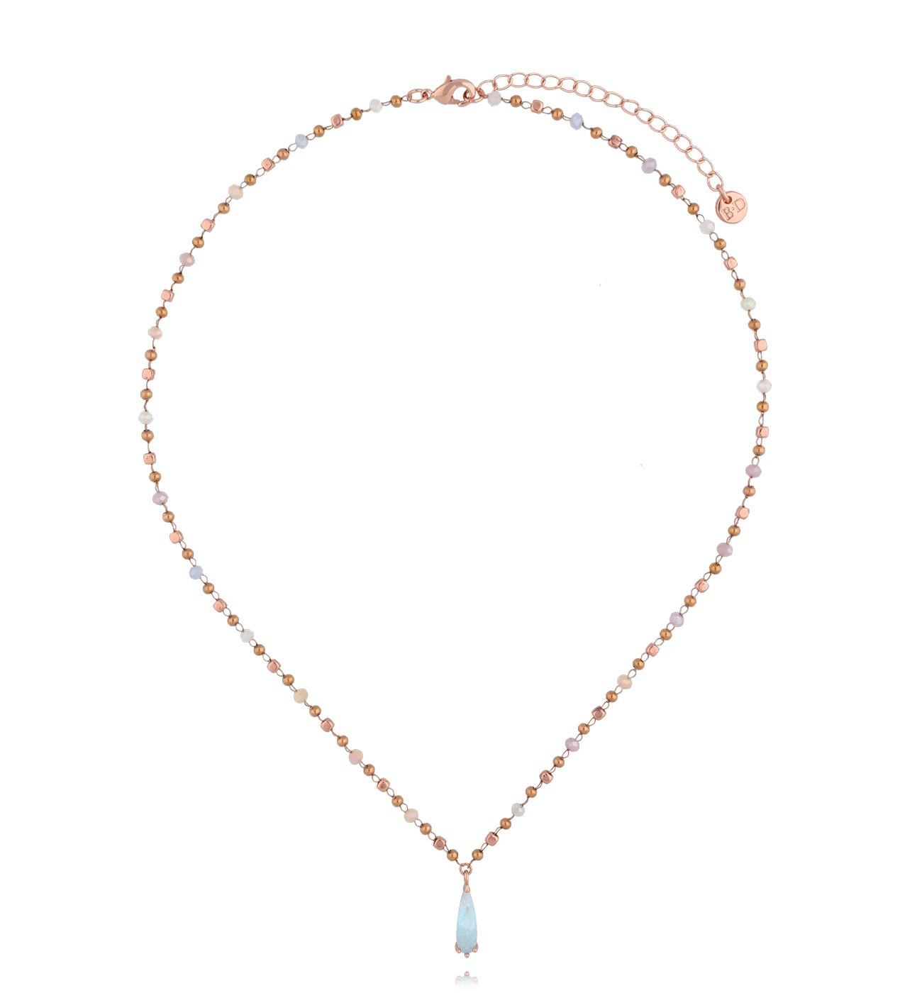 Naszyjnik z kryształkami z różowym złotem - By Dziubeka