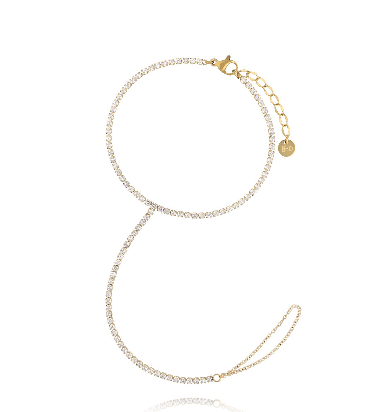 Bransoletka z pierścionkiem typu tennis BSY0422 - By Dziubeka