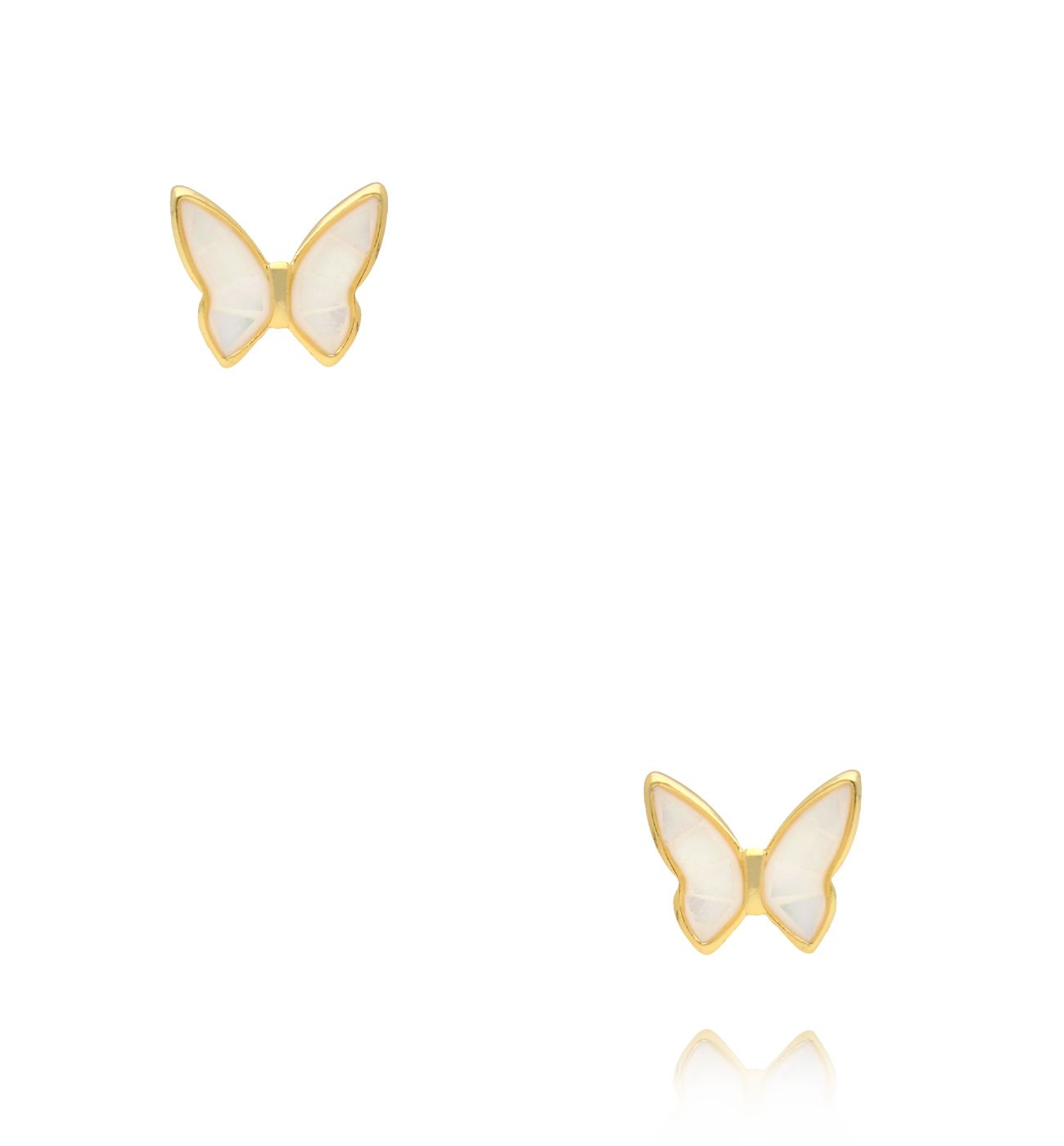 Kolczyki sztyfty motylki z masy perłowej - By Dziubeka