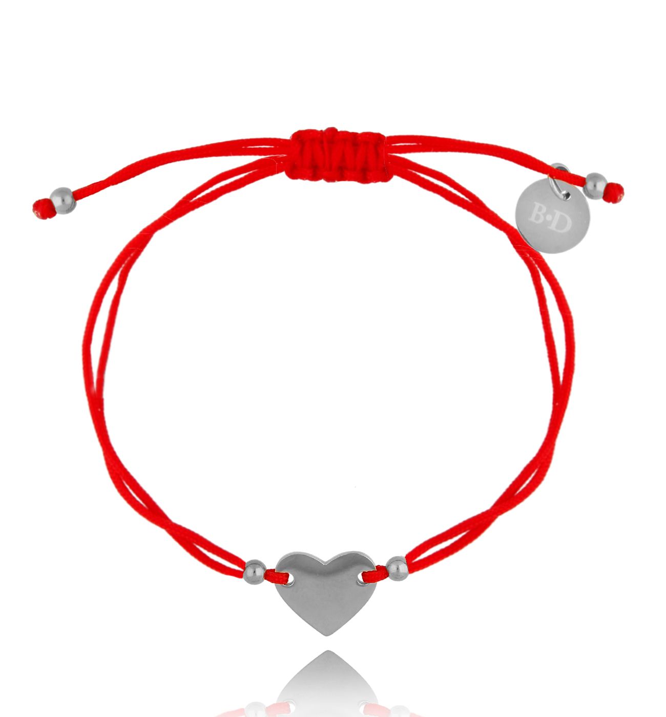 Bransoletka czerwono-srebrna z serduszkiem Because of You BGL0544 - By Dziubeka