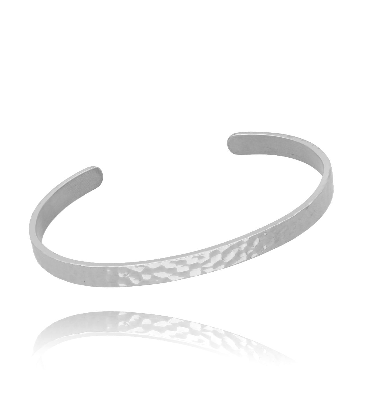 Bransoletka srebrna obręcz młotkowana Late Night - By Dziubeka