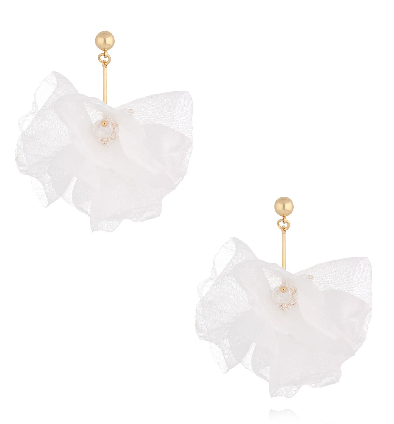 Kolczyki białe kwiatowe - By Dziubeka