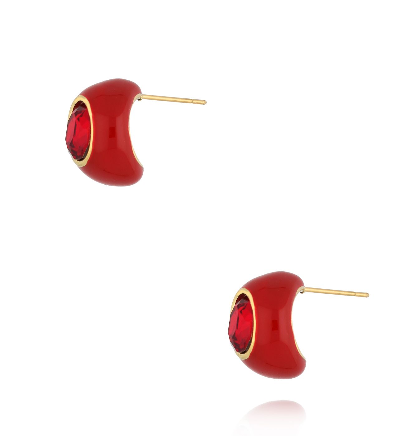 Kolczyki czerwone emaliowane KSY0174 - By Dziubeka