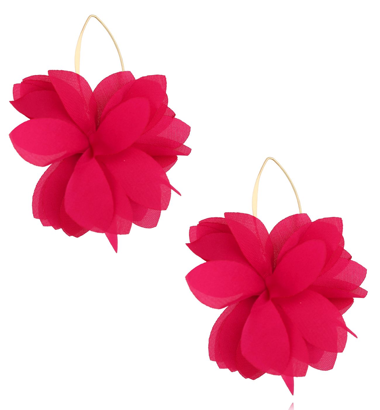 Kolczyki fuksjowe materiałowe KBL2007