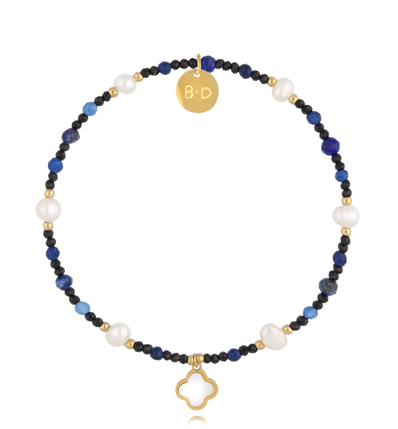 Bransoletka z koniczynką i lapisami BTW2936