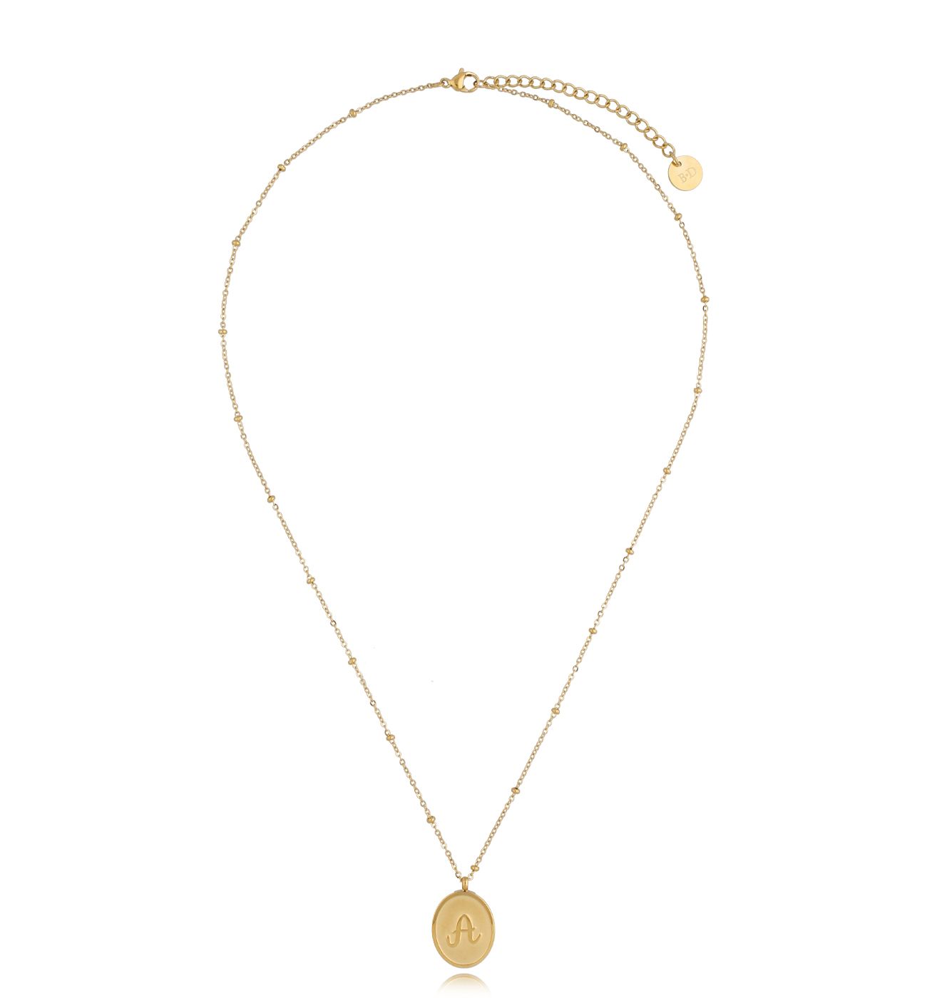 Naszyjnik złoty z literką A Vintage Alphabet NSA0479