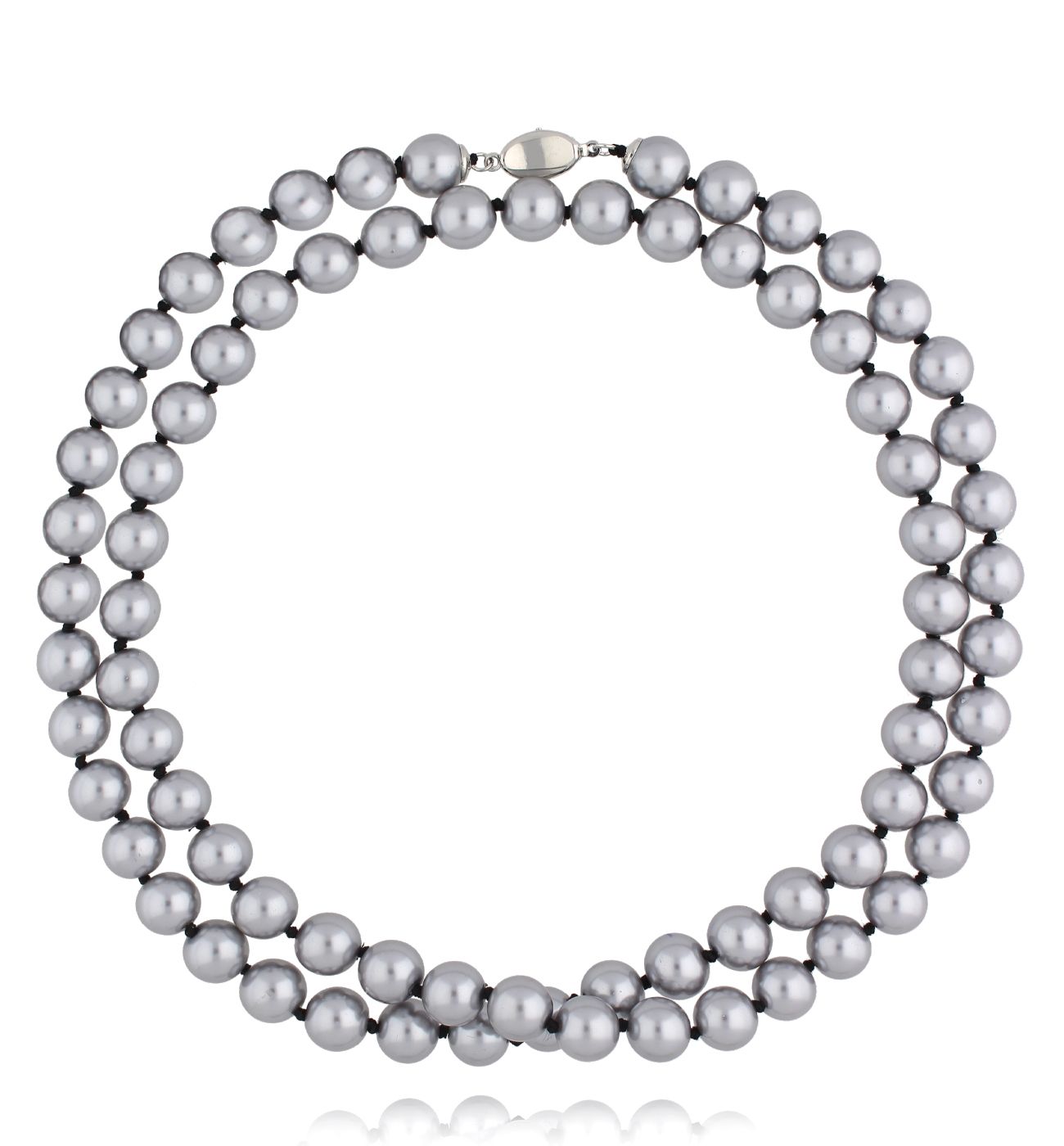Naszyjnik z szarymi perłami - By Dziubeka