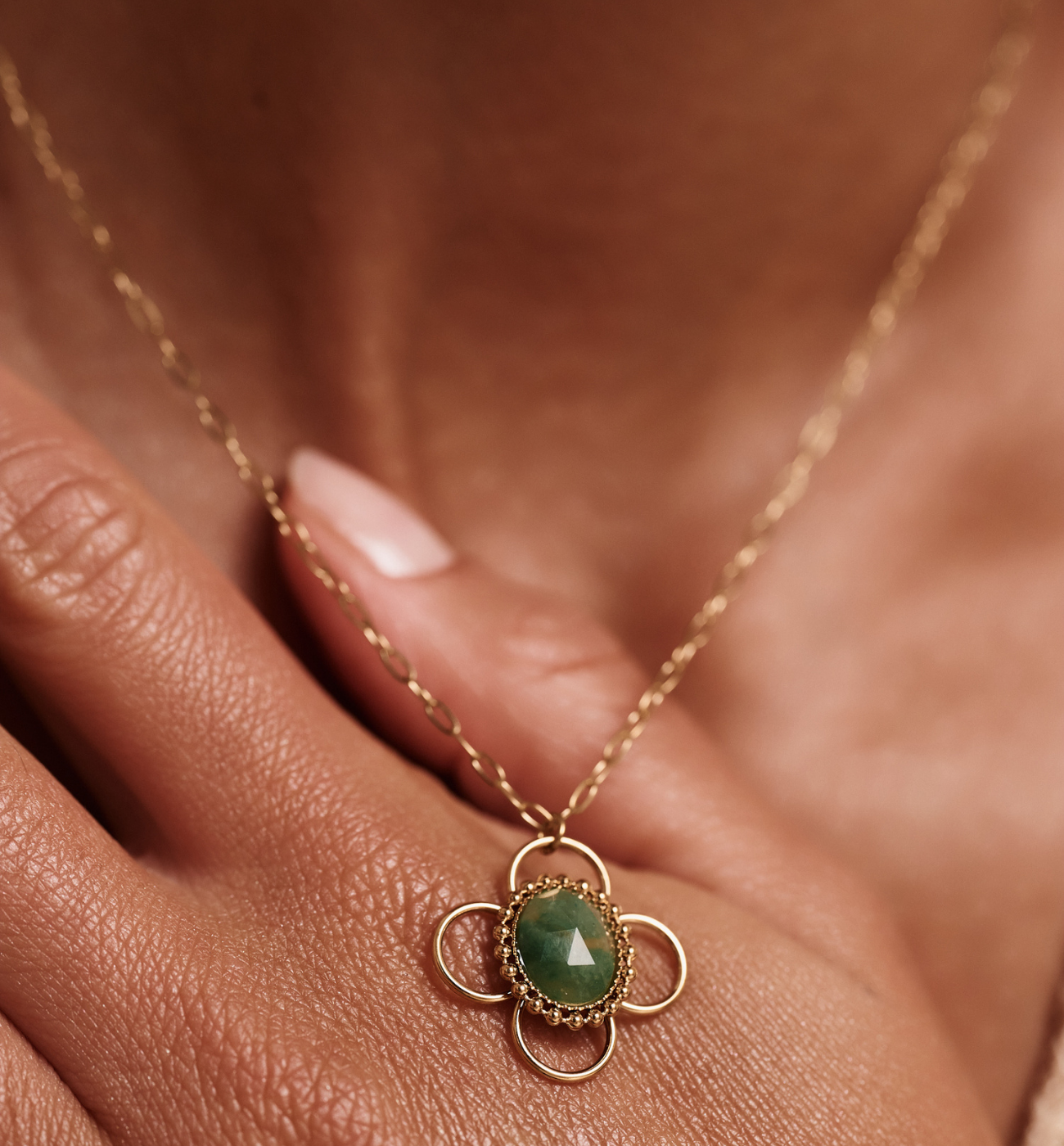 Naszyjnik z jadeitem afrykańskim NEA0007 - By Dziubeka