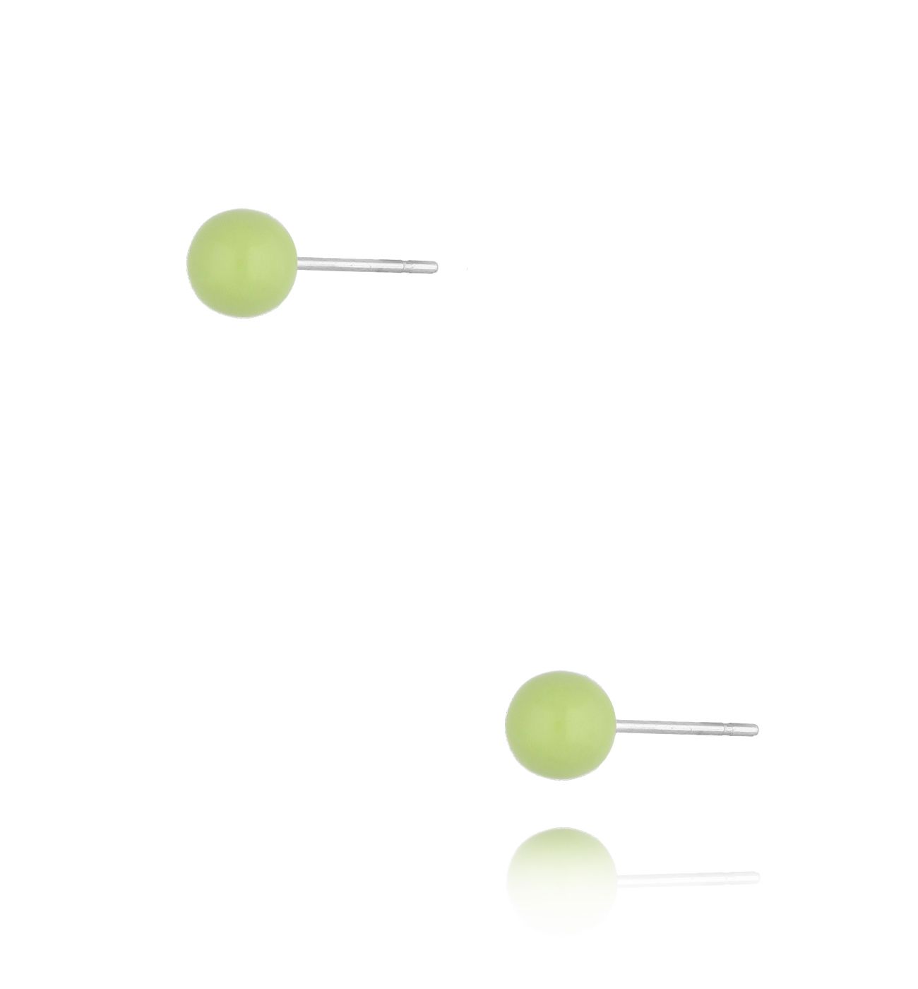 Kolczyki kulki z zieloną emalią 5 mm Enamel Balls - By Dziubeka