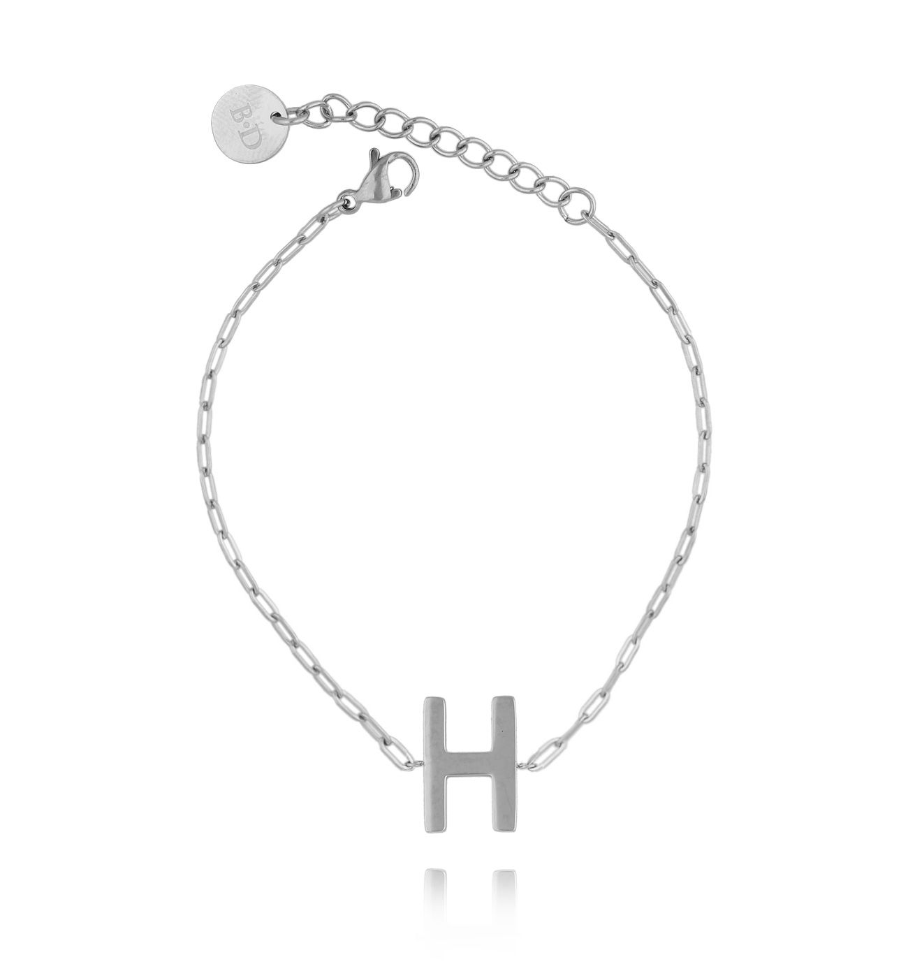 Bransoletka srebrna z literką H - By Dziubeka