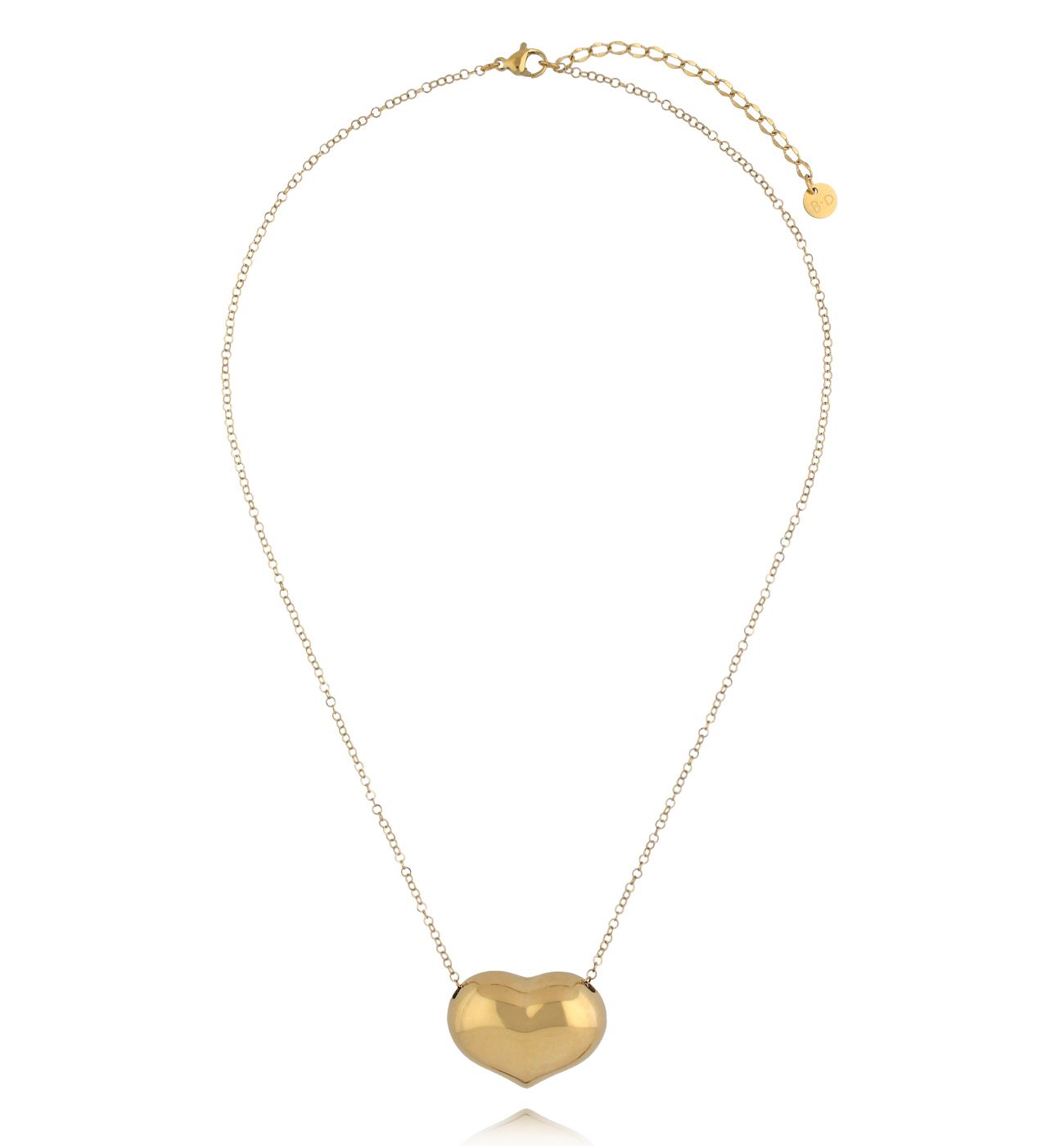 Naszyjnik z dużym sercem złoty NSY0668 - By Dziubeka