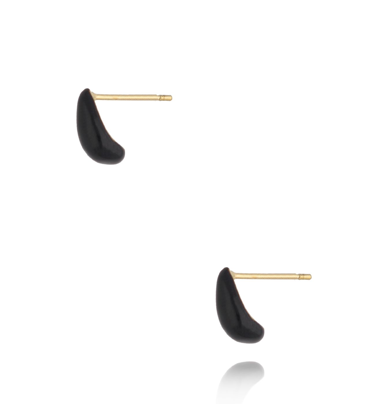 Kolczyki łezki emaliowane czarne Tears - By Dziubeka