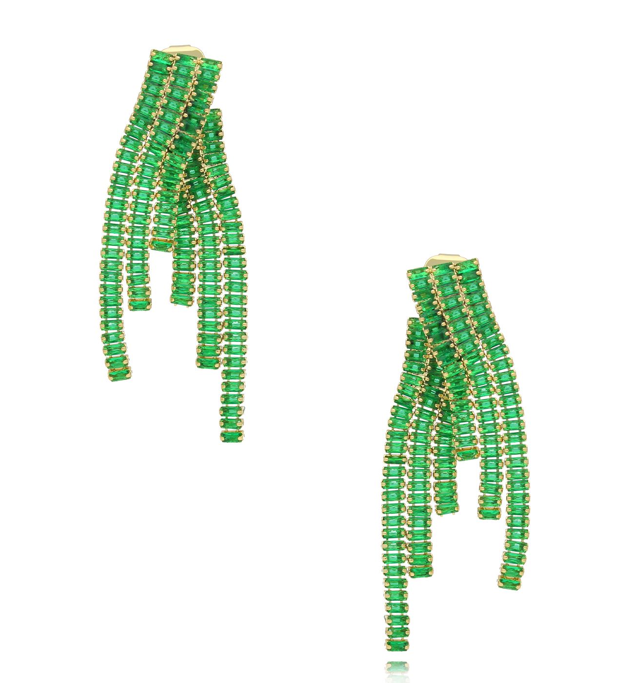 Kolczyki z kryształkami zielone Eclat - By Dziubeka