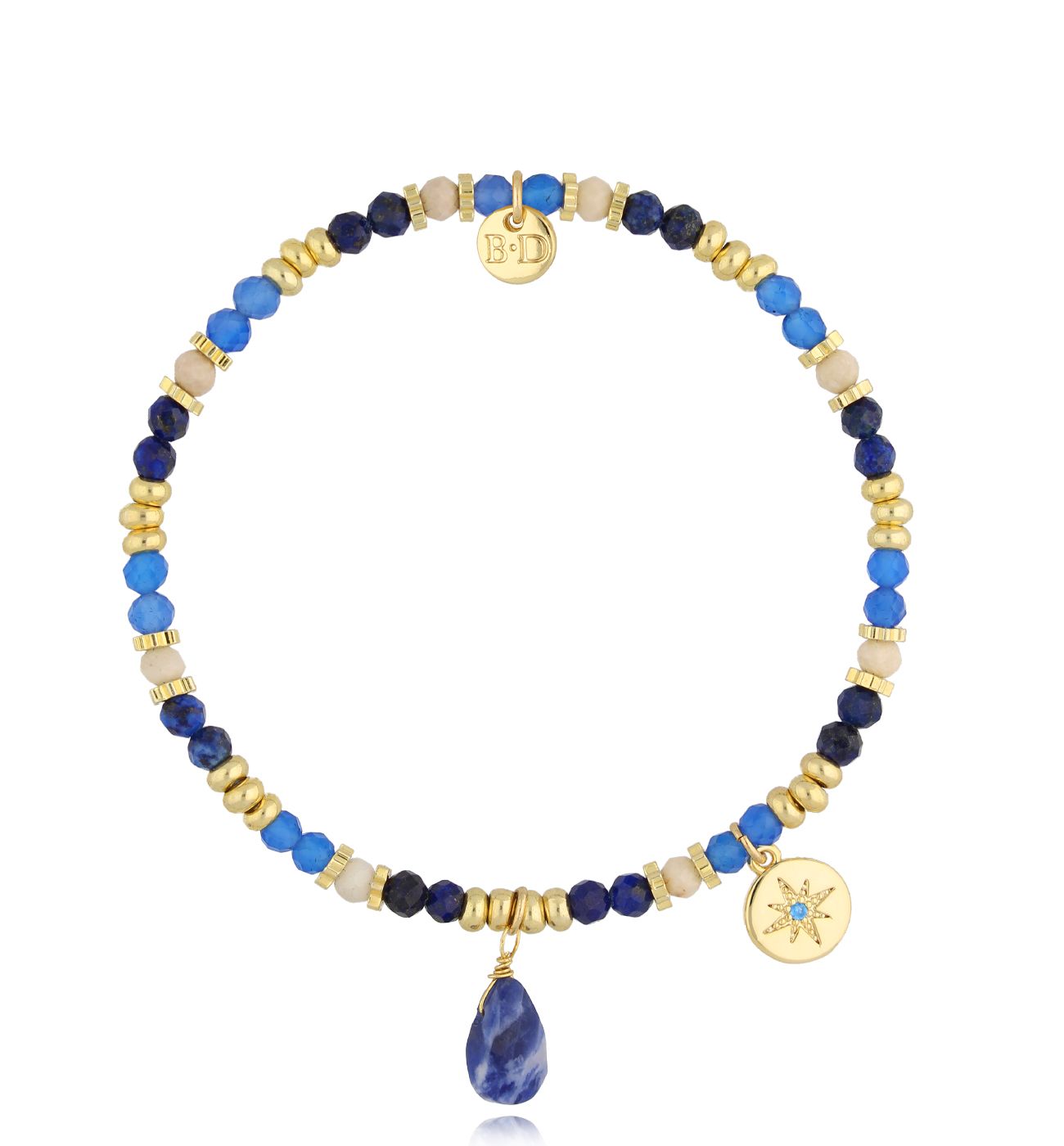 Bransoletka niebieska z kamieniami Firmness - By Dziubeka