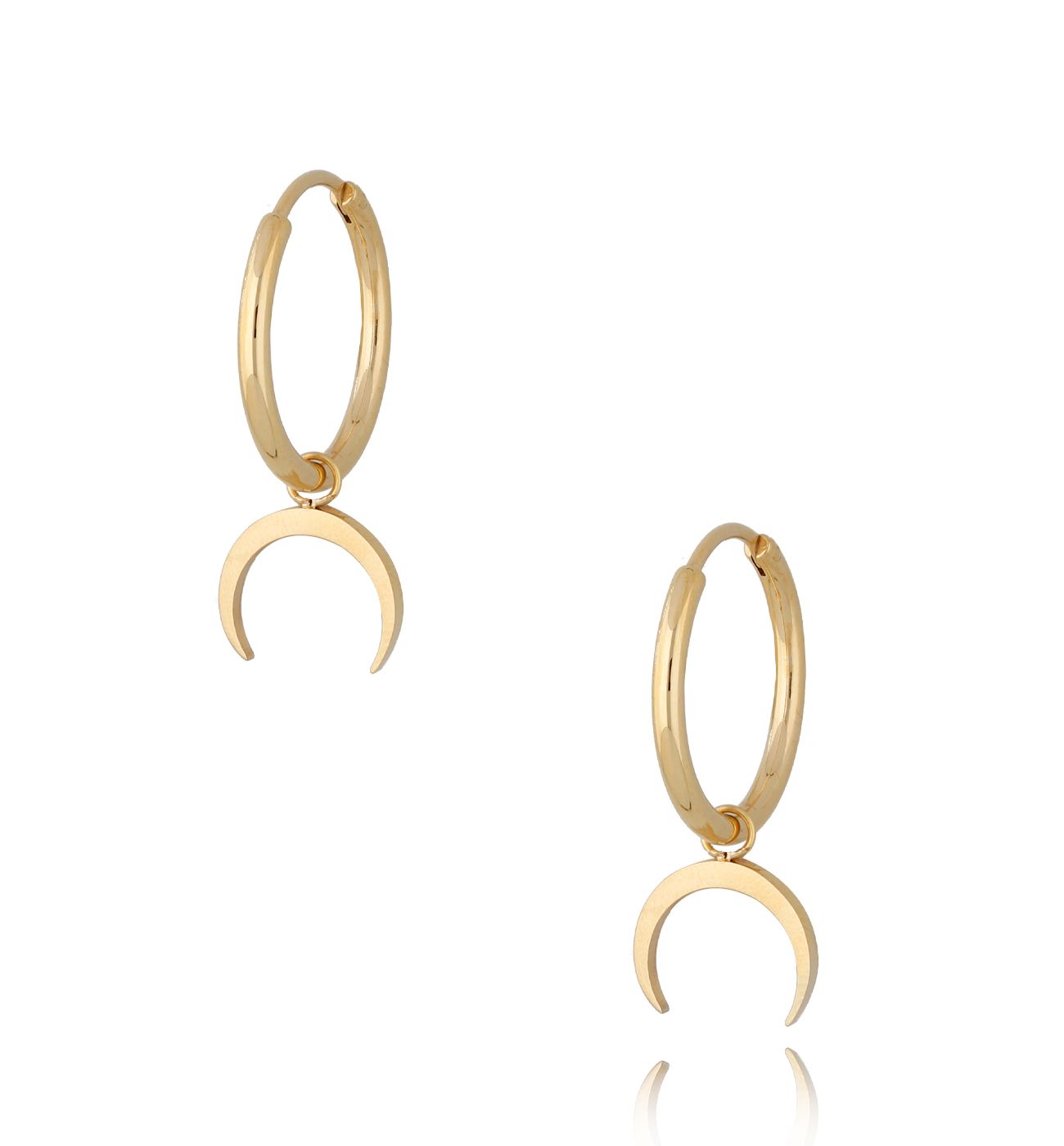 Kolczyki ze stali szlachetnej pozłacane Thin Moons - By Dziubeka