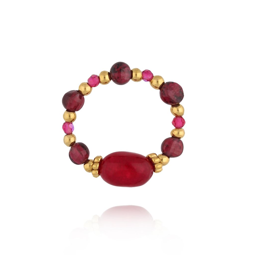 Pierścionek elastyczny z granatami PSC0715