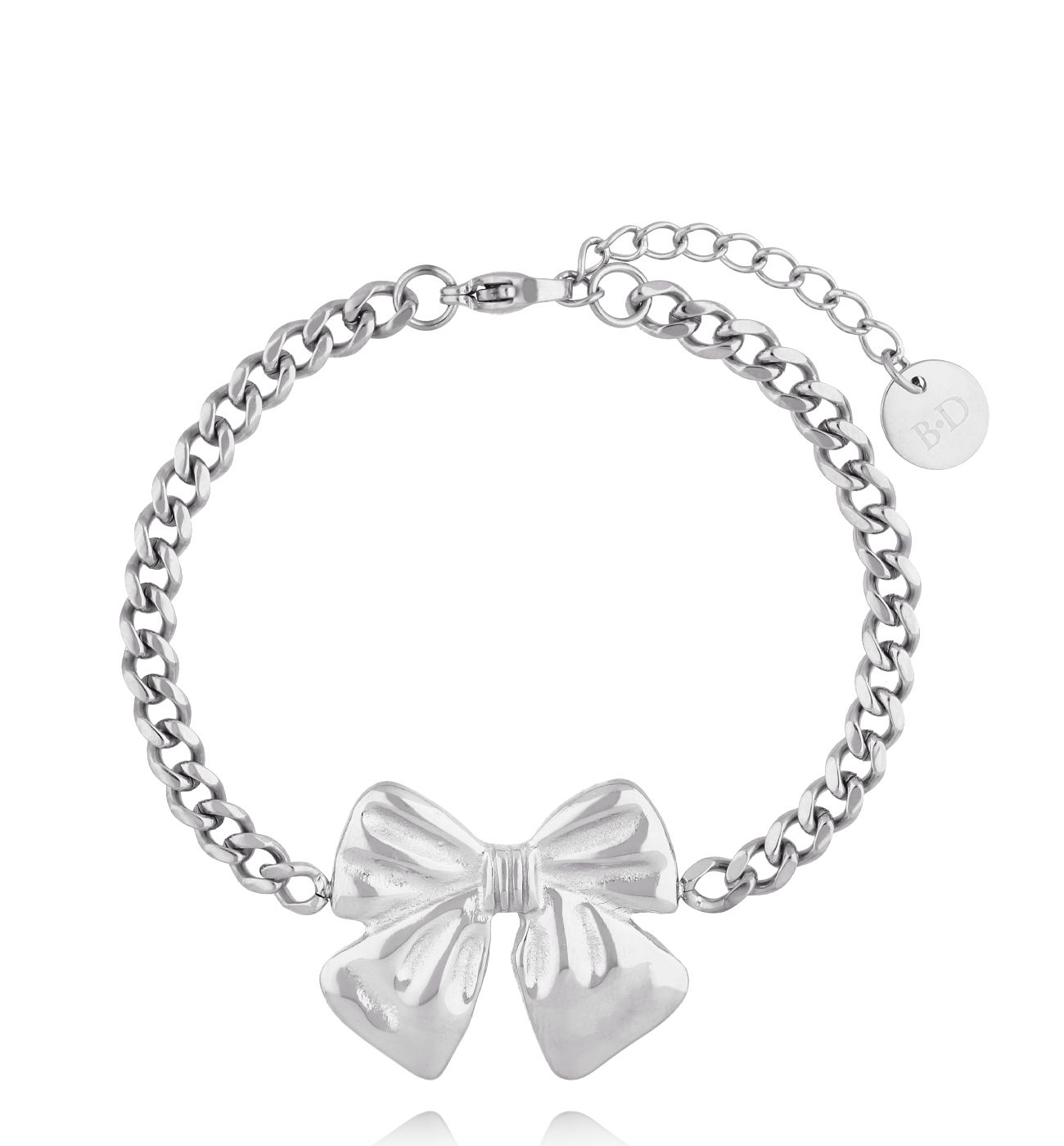 Bransoletka z kokardką srebrna - By Dziubeka