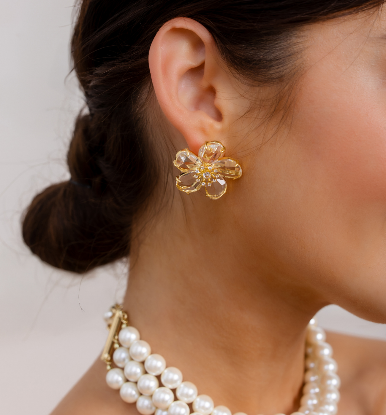 Kolczyki kwiatki duże z kryształami KSS1859