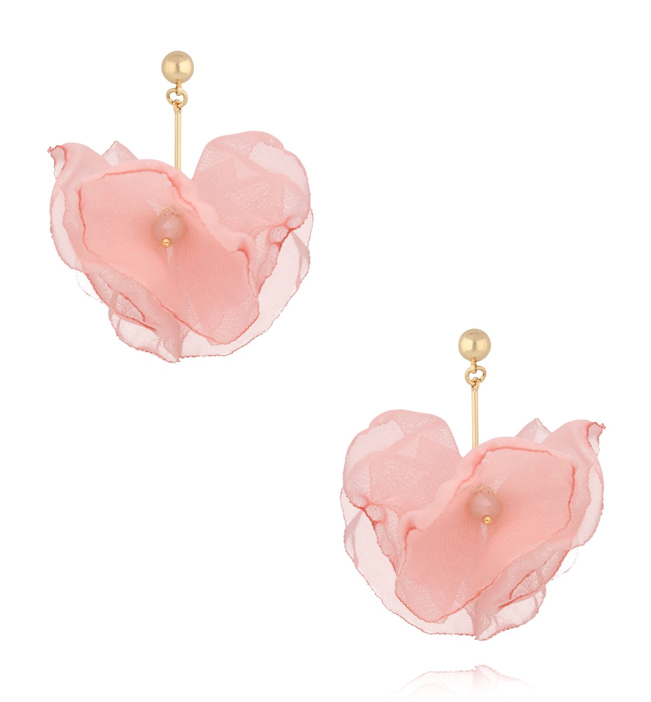 Kolczyki kwiatowe w odcieniu pudrowego różu KBL1967