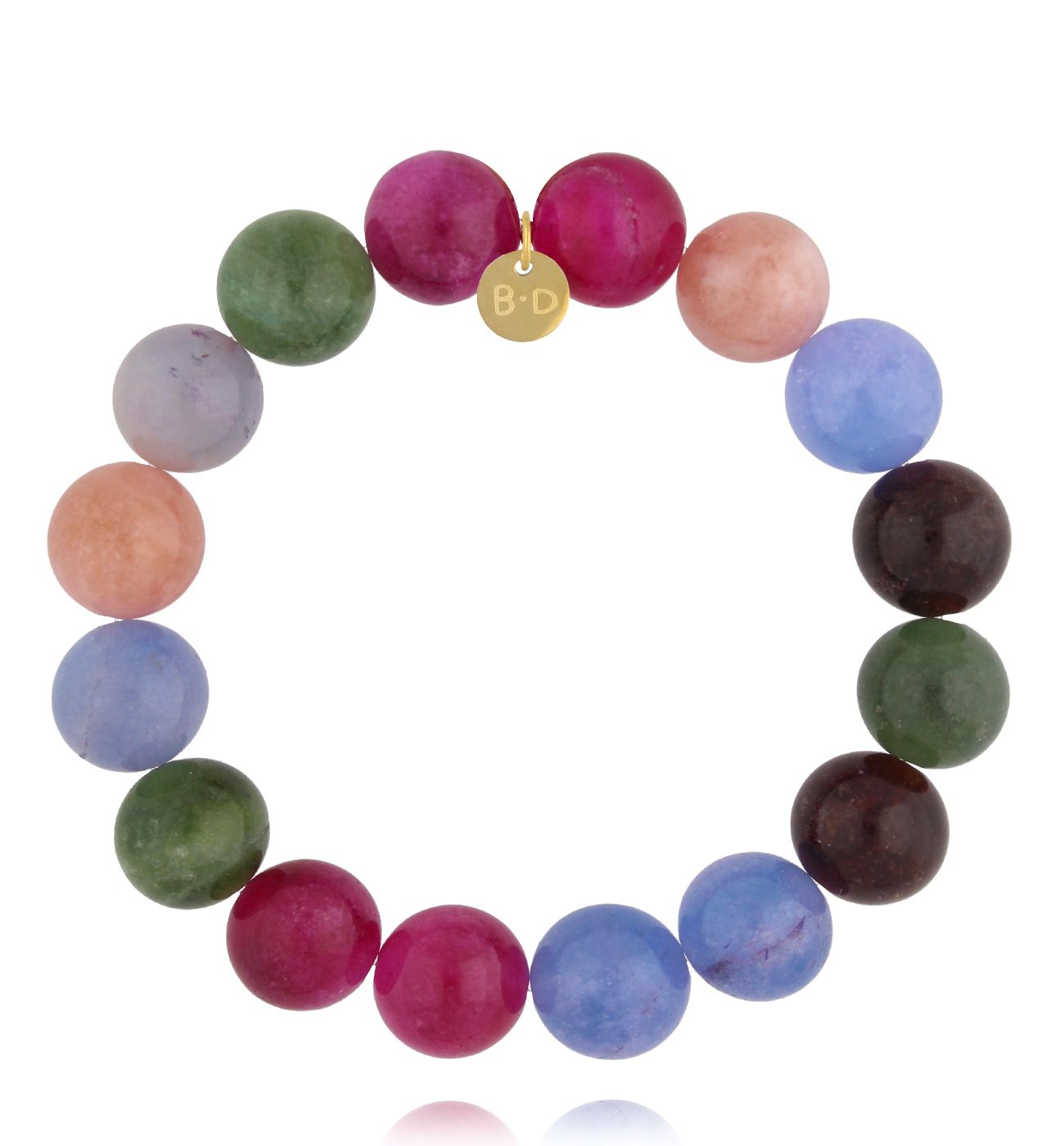 Bransoletka z kolorowymi jadeitami - By Dziubeka