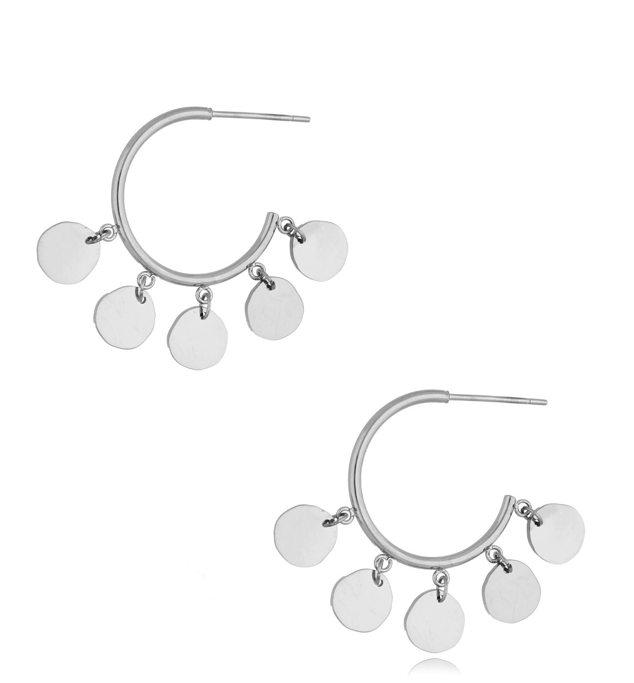 Kolczyki srebrne z dyskami Amory - By Dziubeka