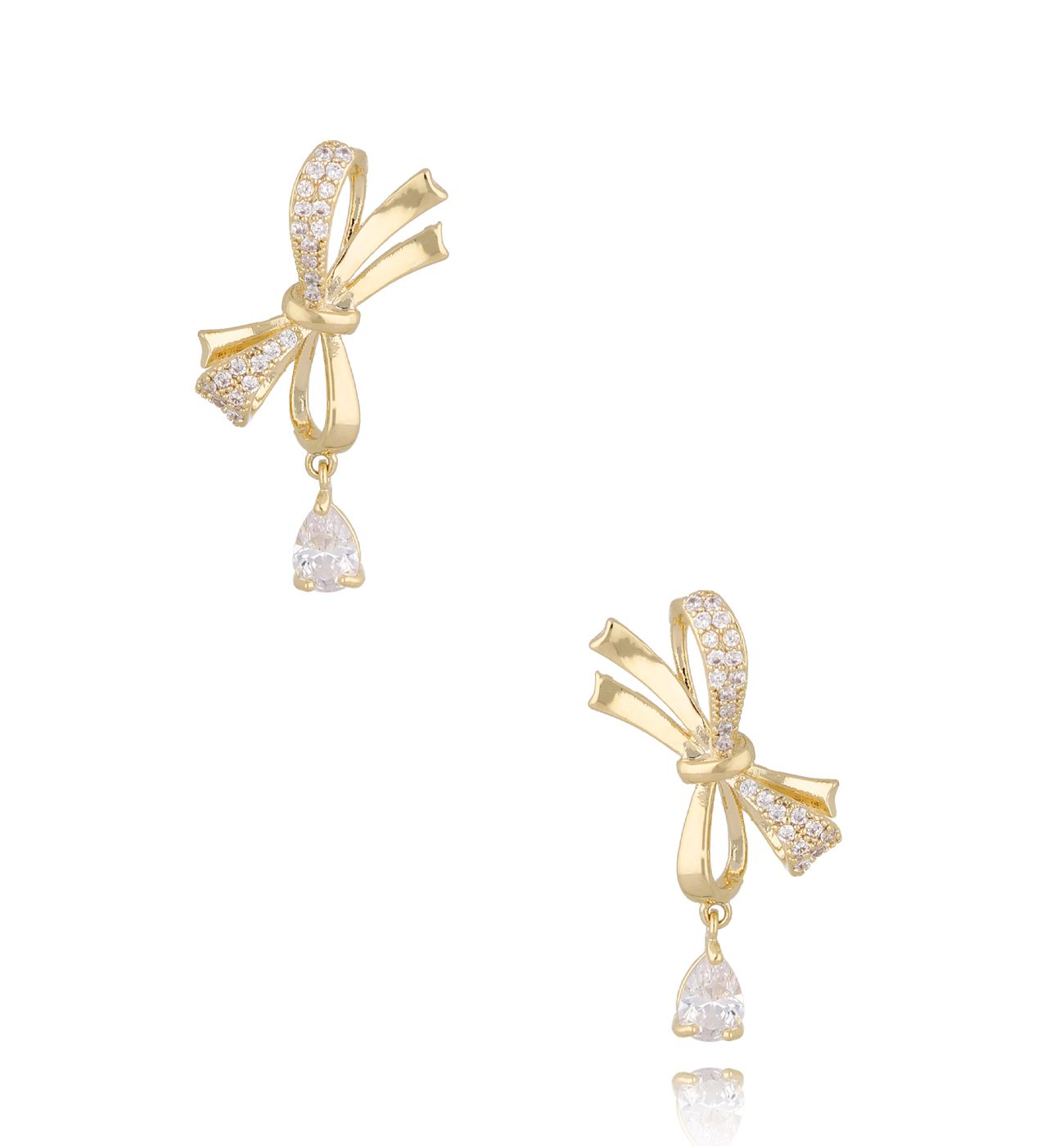 Kolczyki wstążki z kryształkami Ribbon - By Dziubeka